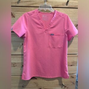 Figs Neon Pink Catarina One-Pocket Scrub Top